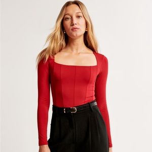 Abercrombie red corset bodysuit